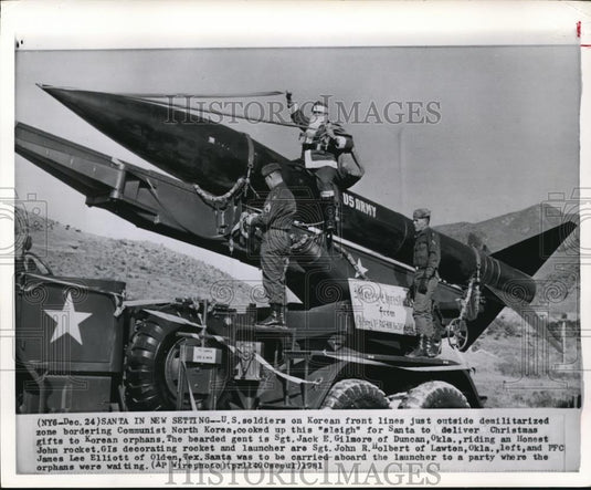 1961 Wire Photo The U.S. soldiers on Korean lines outside the Communist boarder - Historic Images
