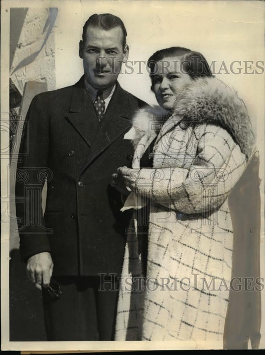 1936 Press Photo Mrs Leah Clampitt Sewell & Charles Kelly actor elopes - Historic Images