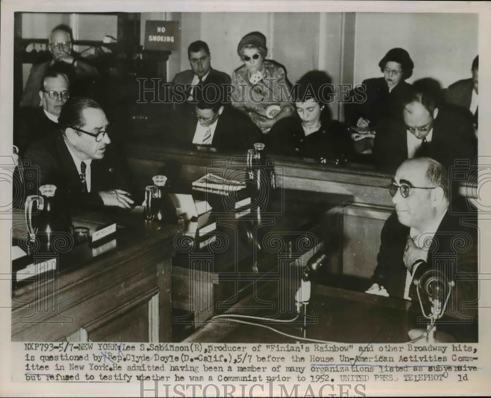 1953 Press Photo Lee S.Robinson Film Producer at Un-American Committee - Historic Images