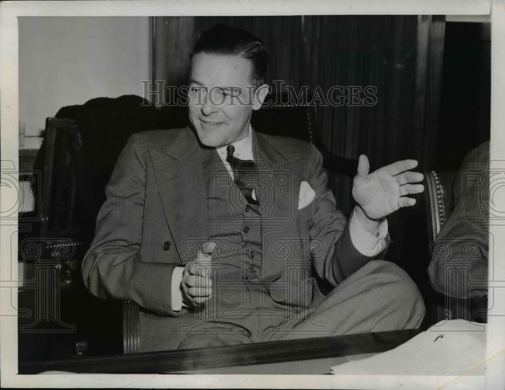 1944 Press Photo Senator Henry Cabot Lodge testifies to Senate on Soldiers vote - Historic Images