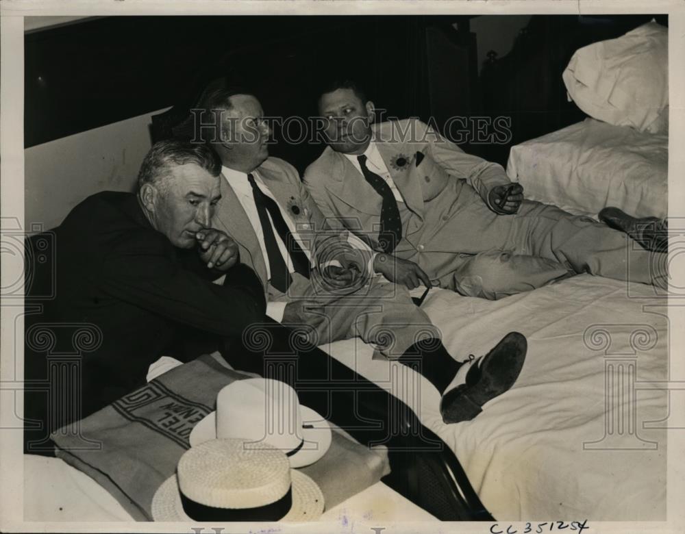 1936 Press Photo Frank Hauck, Harry Colmery and Frank T. Sullivan - nee86828 - Historic Images