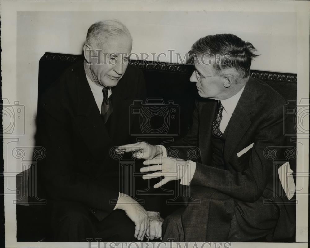 1939 Press Photo Dr Max Mason CA Institute of Tech Dr V Bush Carnegie Institute - Historic Images