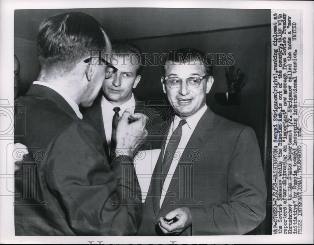 1958 Press Photo Sergei Striganov Soviet diplomat in Washington DC - nee87945 - Historic Images