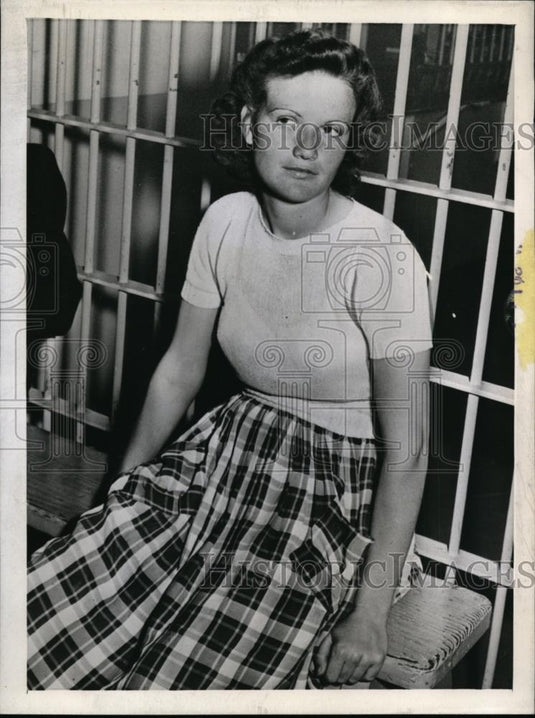 1944 Press Photo Mrs Lela Eva Pruitt LA County jail for suspicion of murder - Historic Images