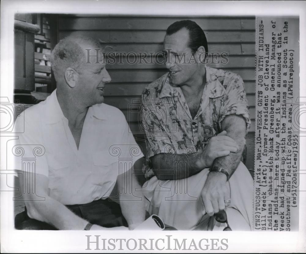 1955 Wire Photo Bill Veeck Signed Up With the Indians as a Scout - Historic Images
