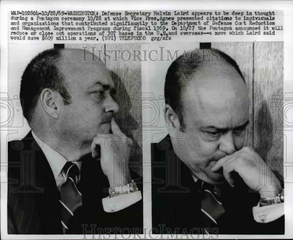 1969 Press Photo Defense Secretary Melvin Laird at the Pentagon - nee86385 - Historic Images