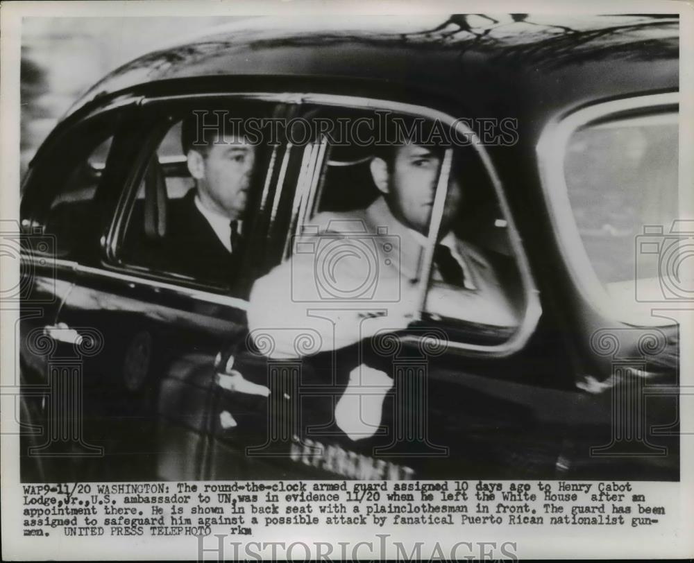 1953 Press Photo US Ambassador to the UN Henry Cabot Lodge in DC - nee86372 - Historic Images