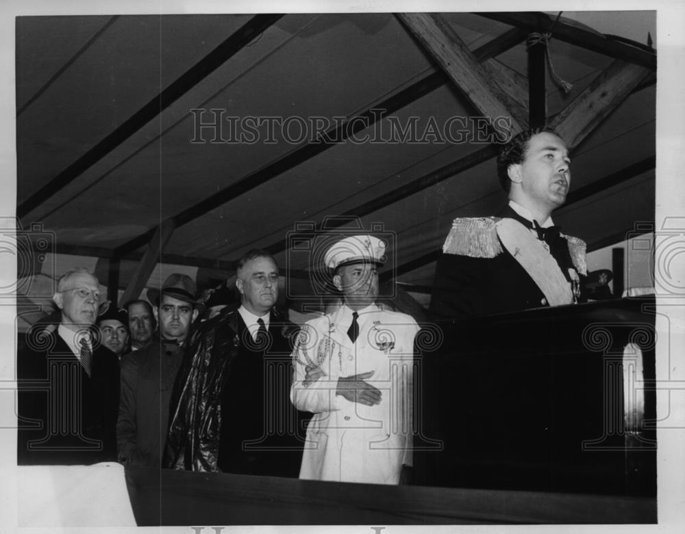 1938 Press Photo Prince Bertil of Sweden, President Roosevelt, Col Ed Watson - Historic Images