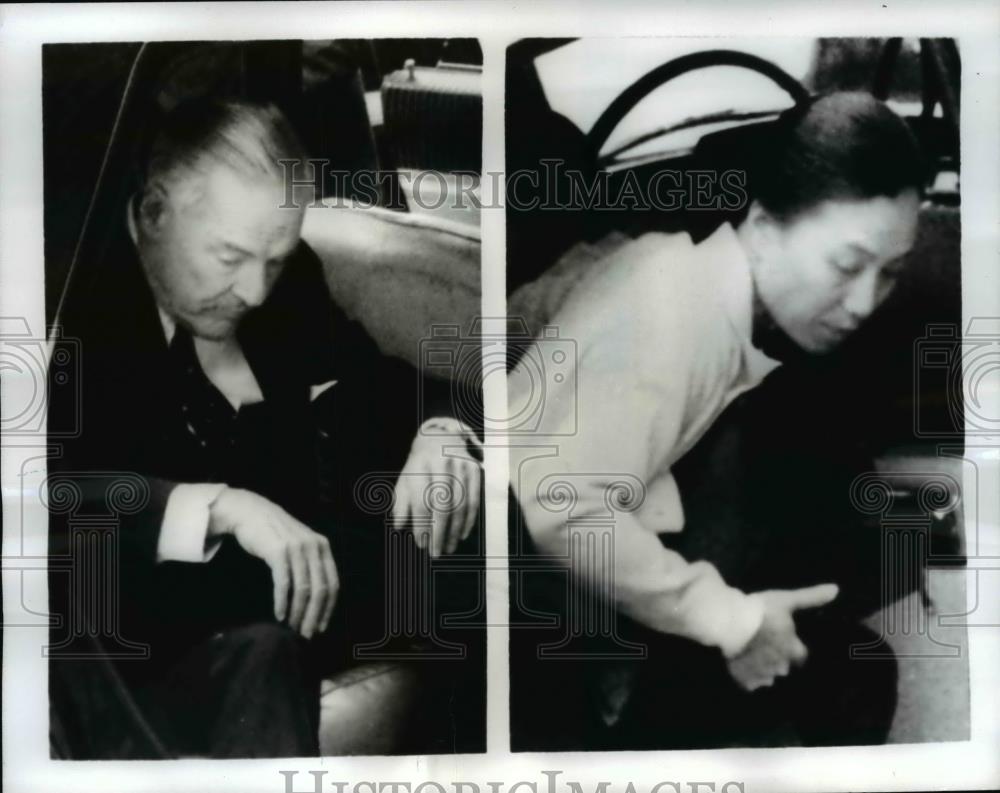 1969 Press Photo Henry Cabot Lodge & Mme.Nguyen Thi Bink arrived at peace Talks. - Historic Images