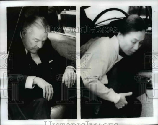 1969 Press Photo Henry Cabot Lodge & Mme.Nguyen Thi Bink arrived at peace Talks. - Historic Images