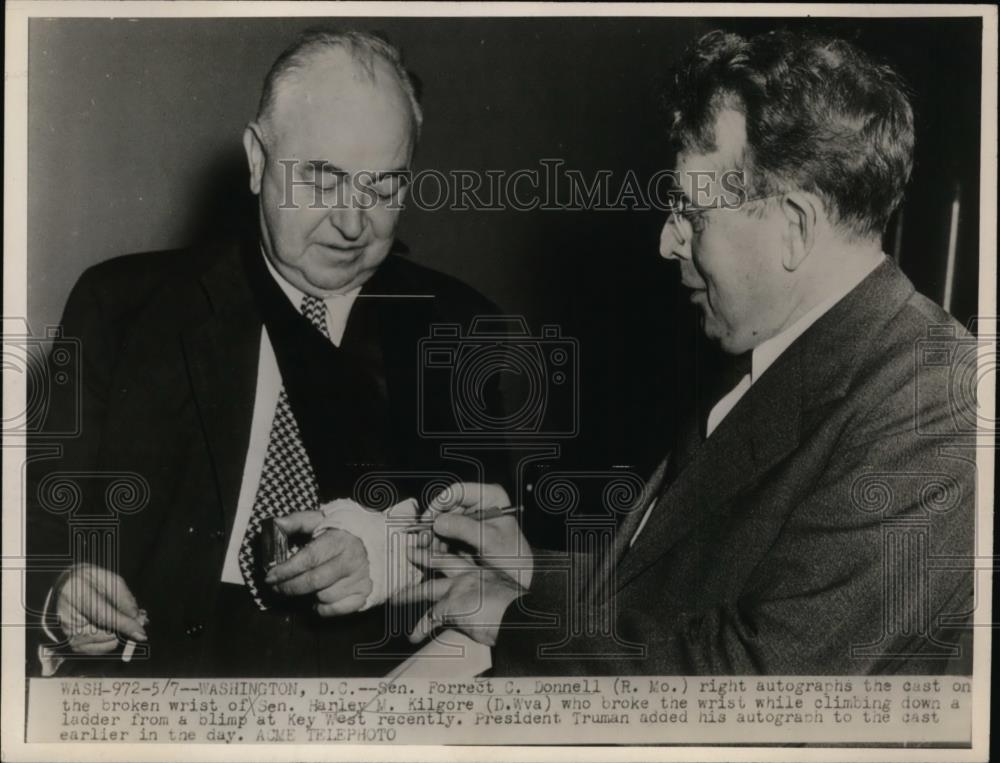 1947 Press Photo Senator Forrest Donnell of Mo &amp; Senator Hanley Kilgore of W VA - Historic Images