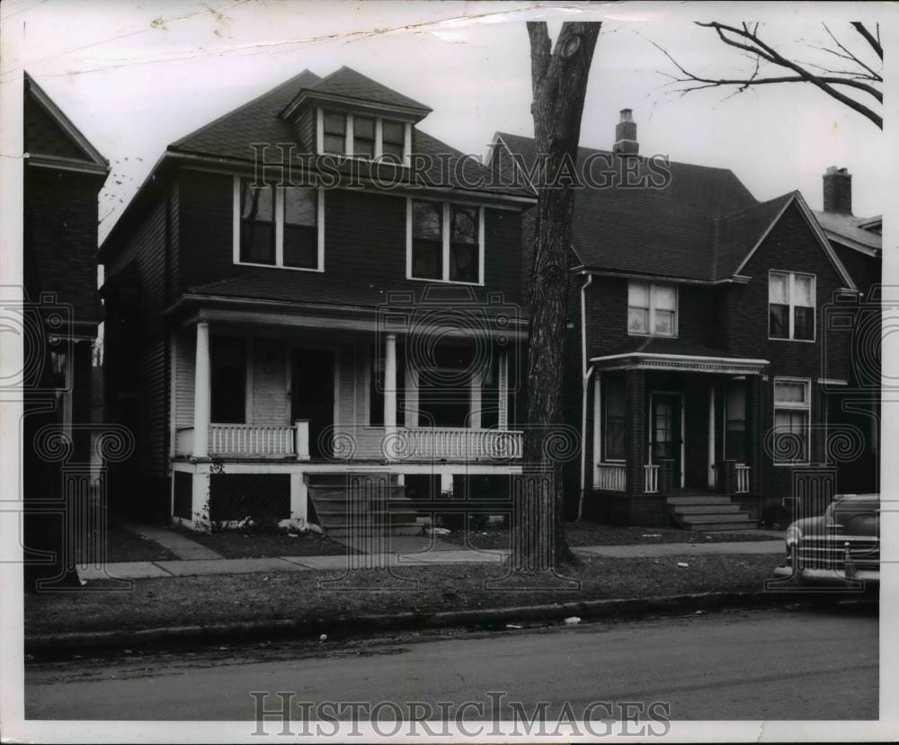 1959 Press Photo Detroit Michigan homes to be demolished - nee85649 - Historic Images