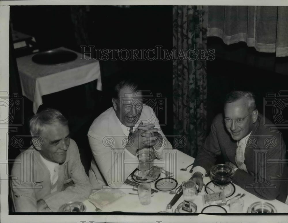 1936 Press Photo U.S Sen.Arthur Capper,Col. Frank Knox and Gov.Alfred M.Landon. - Historic Images