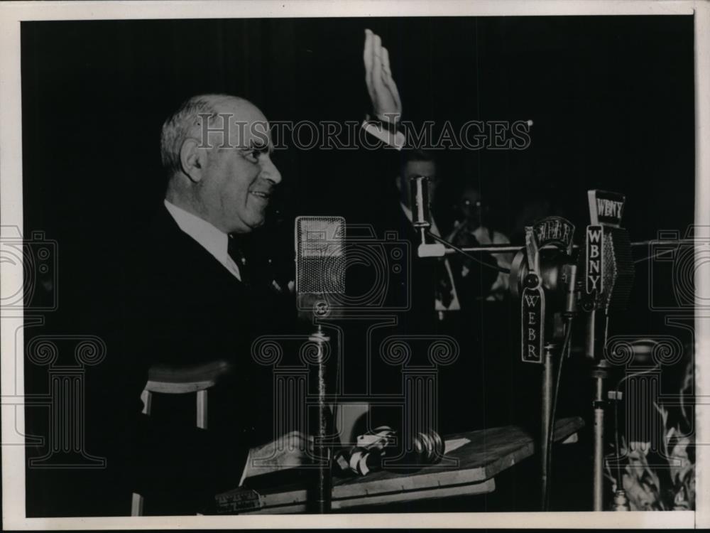 1938 Press Photo NY Governor Herbert Lehman at Federation of Labor convention - Historic Images