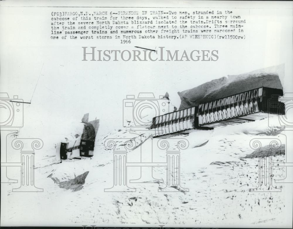 1966 Wire Photo The men stranded in the North Dakota blizzard - cvw09565 - Historic Images