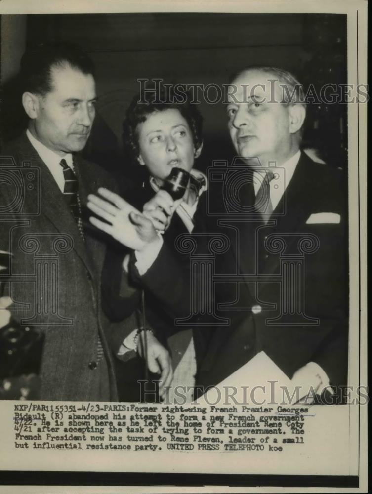 1958 Press Photo French Premier Georges Bidault at a speech in Paris - nee83977 - Historic Images