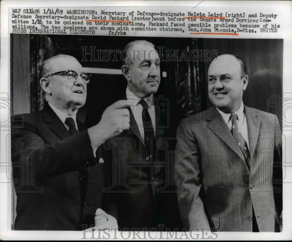 1969 Press Photo Defense Secretary Melvin Laird, Deputy Secretary David Packard - Historic Images