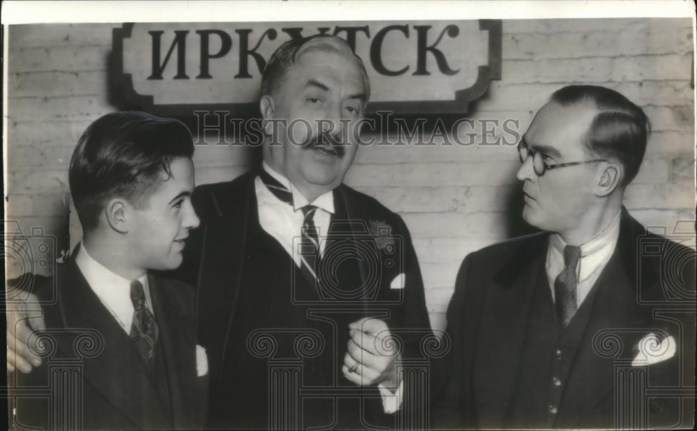 1938 Wire Photo Prince Alexis Obelensky with Gordon Cramer &amp; Harry Rowell - Historic Images