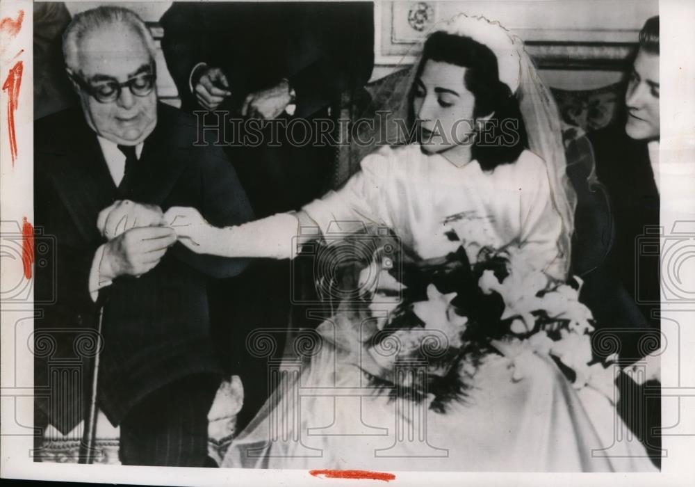 1950 Press Photo Princess Fatima of Iran, Aga Khan in Paris France - nee88146 - Historic Images