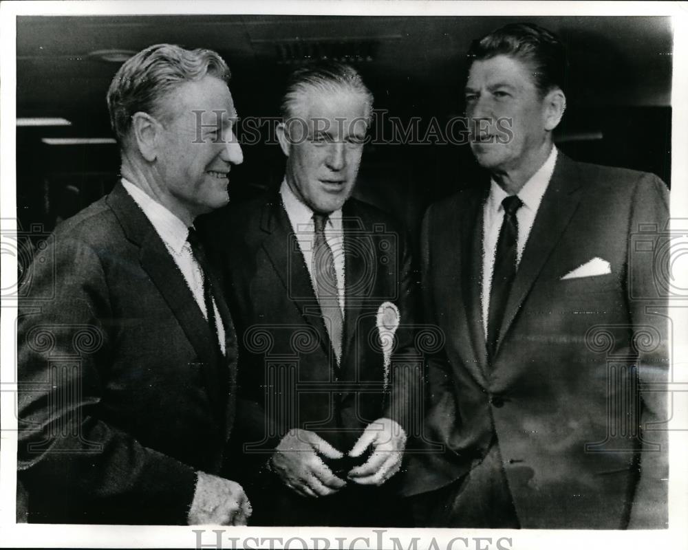 1967 Press Photo Gov Nelson Rockefeller, George Romney and Gov. Ronald Reagan - Historic Images