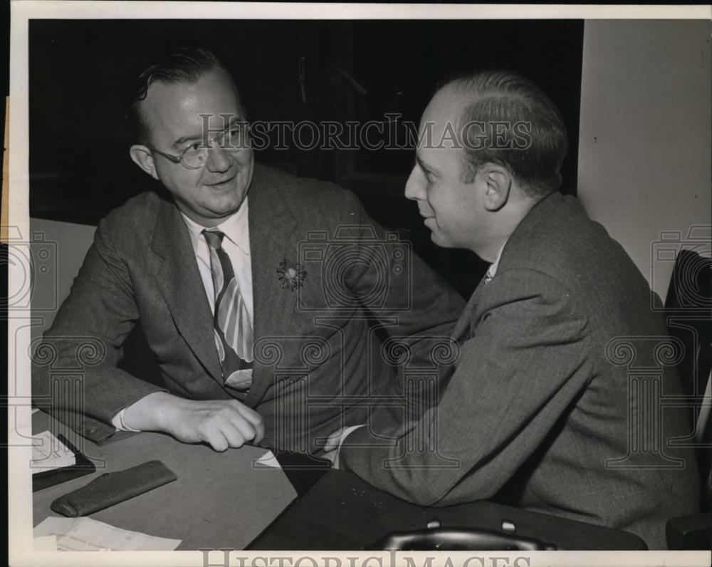 1944 Press Photo GOP chairman Herbert Brownell &amp; Henry Turnbull in Chicago - Historic Images