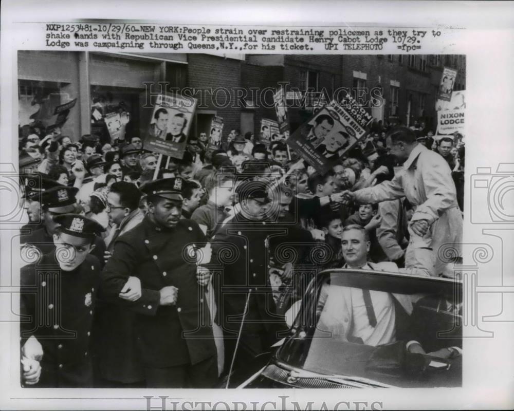 1960 Press Photo Vice Presidential candidate Henry Cabot Lodge in NYC - Historic Images