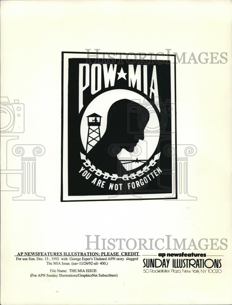1993 Press Photo Pow Mia symbols &amp; trademarks - cva82794 - Historic Images