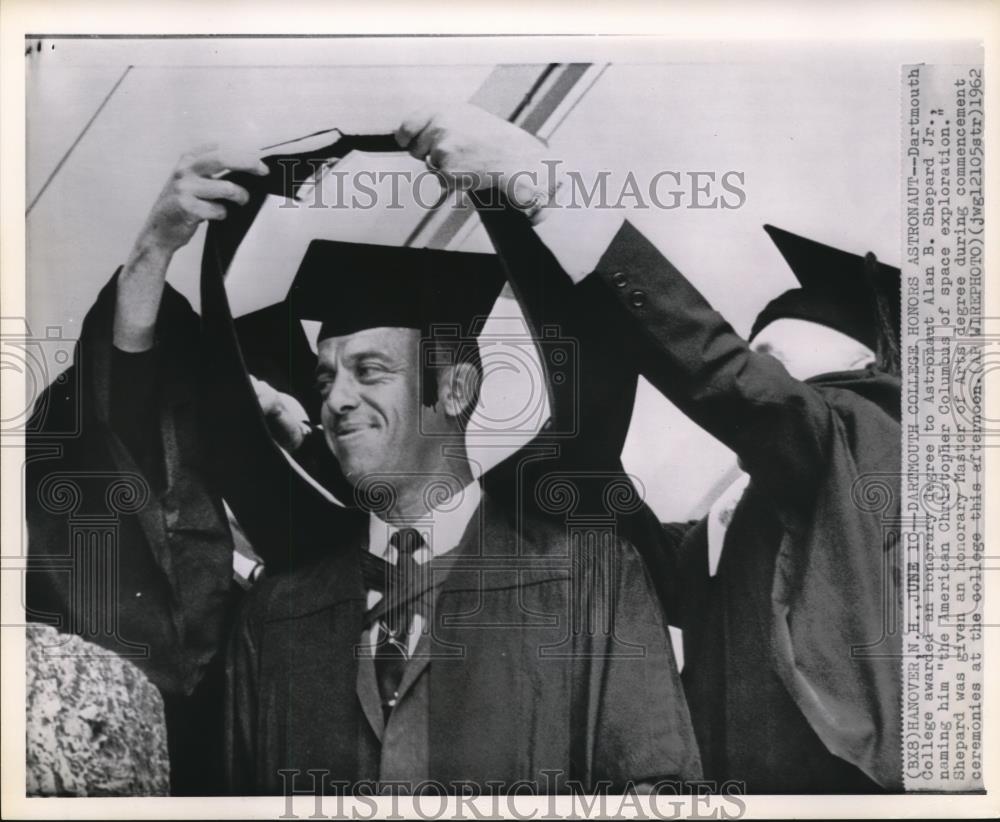 1962 Wire Photo Dartmouth College awards for Astronaut Alan B. Shepard Jr. - Historic Images