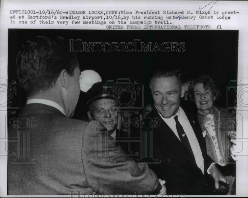 1960 Press Photo VP Richard Nixon &amp; US Ambassador Henry Cabot Lodge - nee86287 - Historic Images