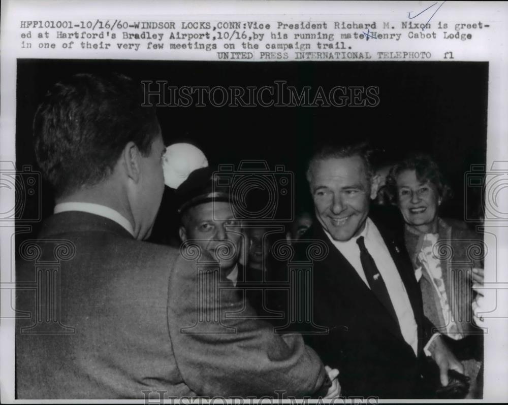 1960 Press Photo VP Richard Nixon & US Ambassador Henry Cabot Lodge - nee86287 - Historic Images