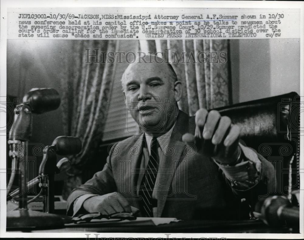 1969 Press Photo Mississippi Attorney General AF Summer in Jackson MI - Historic Images