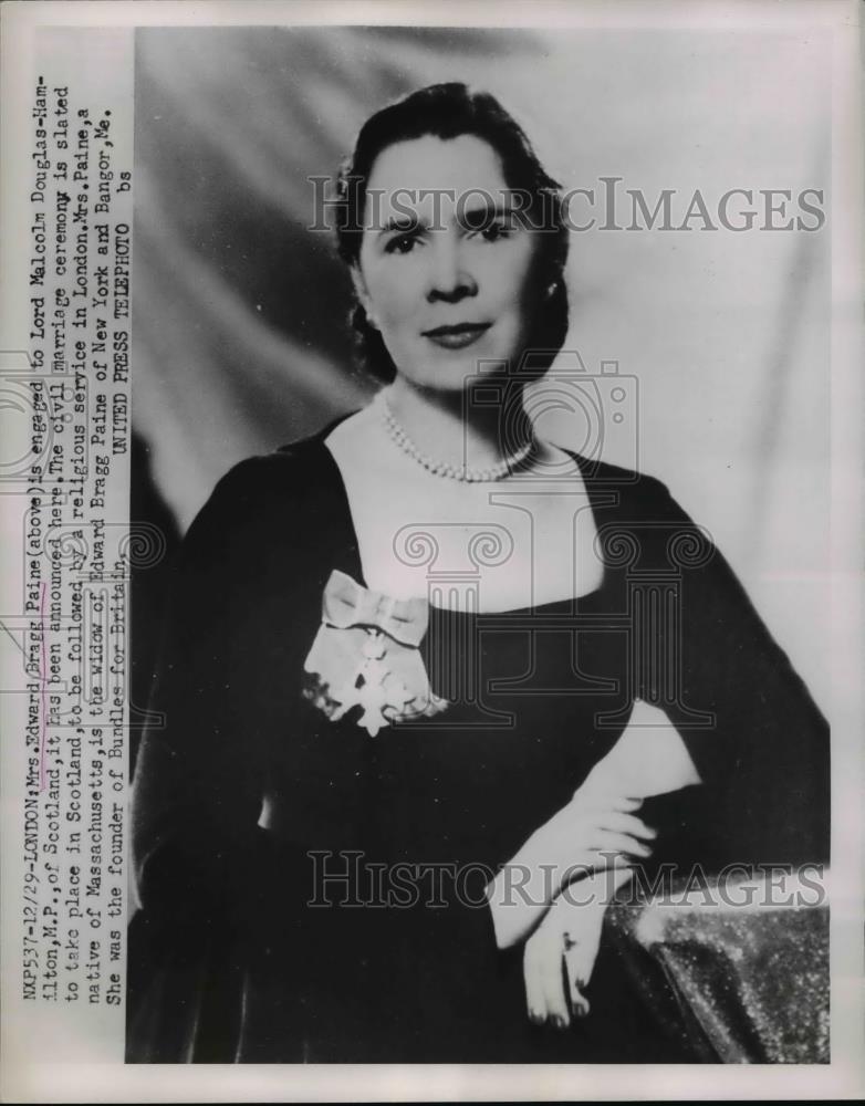 1953 Press Photo Mrs Edward Bragg Paine to wed to Lord Malcolm Douglas-Hamilton - Historic Images