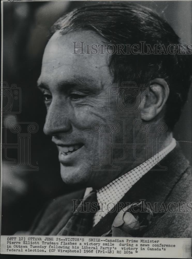 1968 Wire Photo Canadian Prime Minister Pierre Elliott Trudeau - cvw07611 - Historic Images