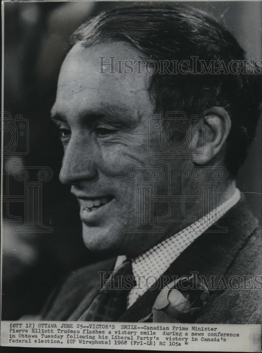 1968 Wire Photo Canadian Prime Minister Pierre Elliott Trudeau - cvw07611 - Historic Images