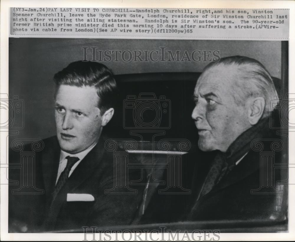1965 Wire Photo Randolph Churchill with his son Winston Spencer - cvw08493 - Historic Images