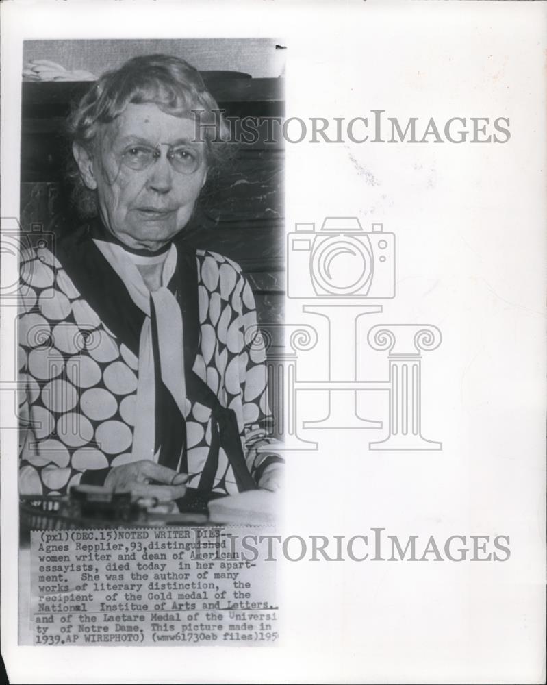 1950 Wire Photo Agnes Repplier, distinguished women writer - cvw06737 - Historic Images