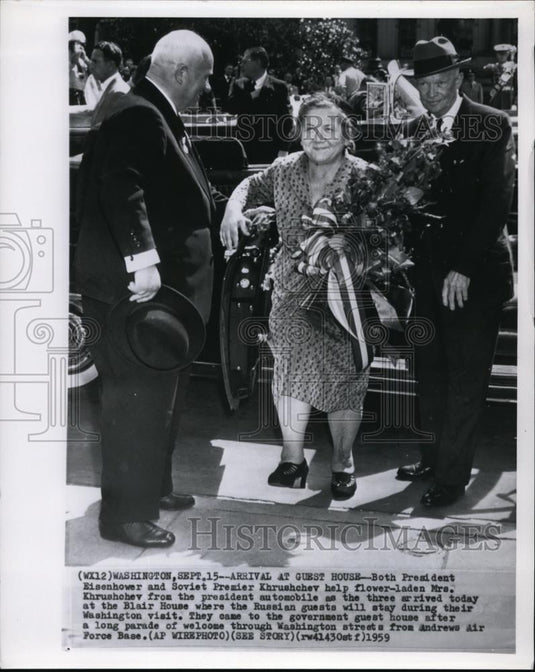 1969 Wire Photo Both President Eisenhower and Soviet Premier Khrushchev - Historic Images