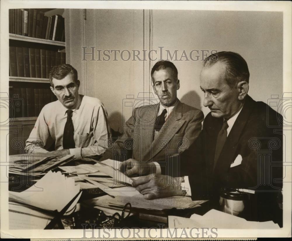 1952 Press Photo Kenneth Crawford, Ernest K.Lirdley, Chet Shaw on ABC Television - Historic Images