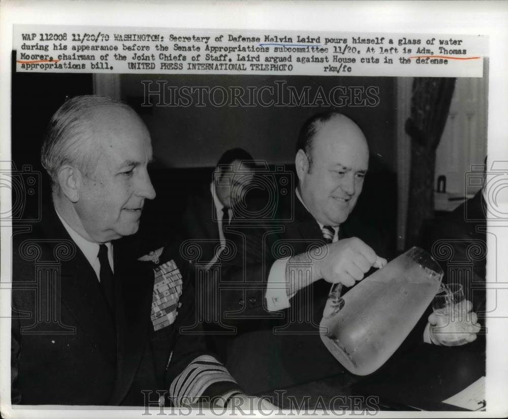 1970 Press Photo Defense Secretary Melvin Laird & Admiral Thomas Moorer in DC - Historic Images