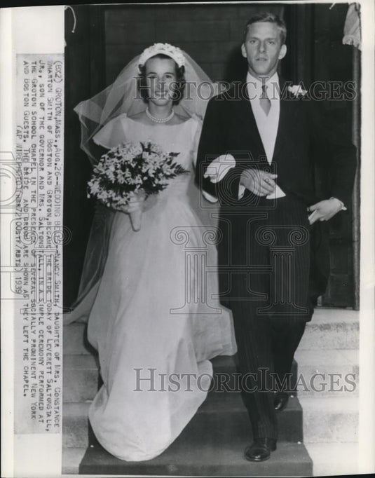 1939 Wire Photo Nancy Smith and husband Leverett Saltonstall Jr. - cvw07105 - Historic Images
