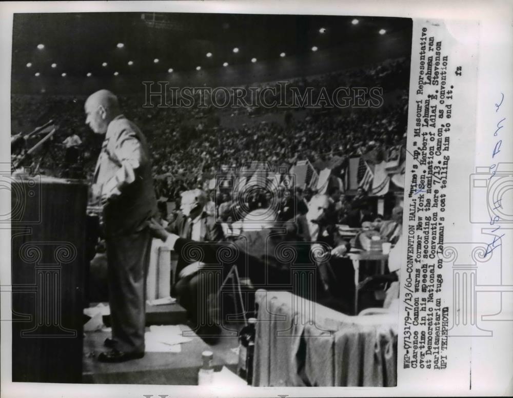 1960 Press Photo Rep.Clarence Cannon of Missouri at Democratic Natl Convention - Historic Images