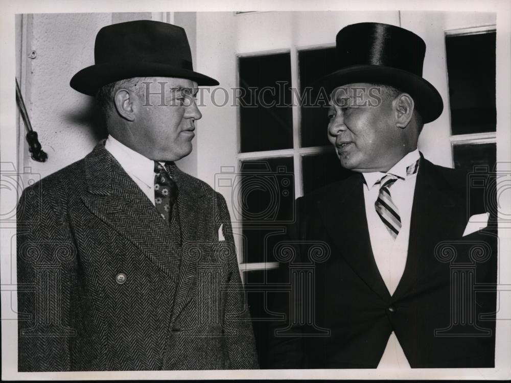 1938 Press Photo War Secretary Harry Woodring, Eulogio Rodriguez of Philippines - Historic Images