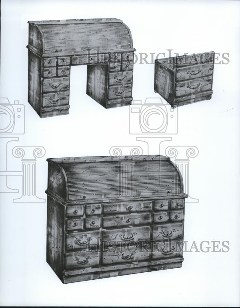 1990 Press Photo  The different styles of desks - cva74905 - Historic Images