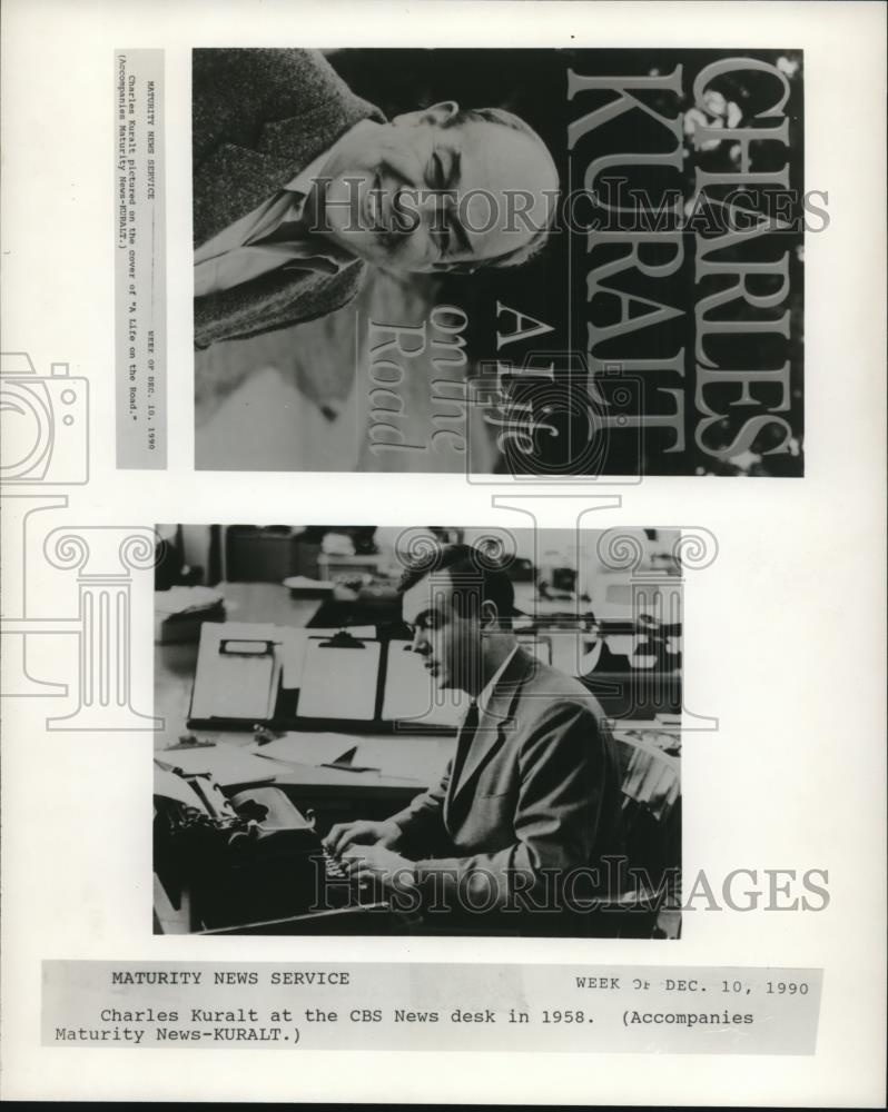1990 Press Photo Charles Kuralt at the CBS News desk in 1958 - cva96298 - Historic Images