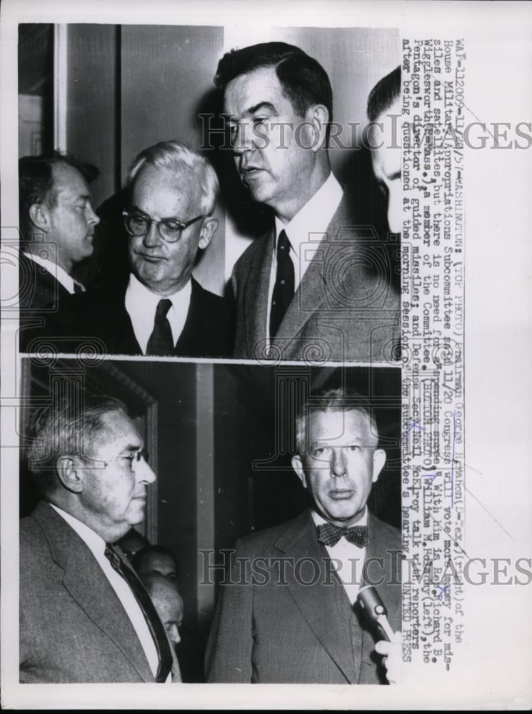 1957 Press Photo Chairman George Mahon House Military Approiations committee - Historic Images