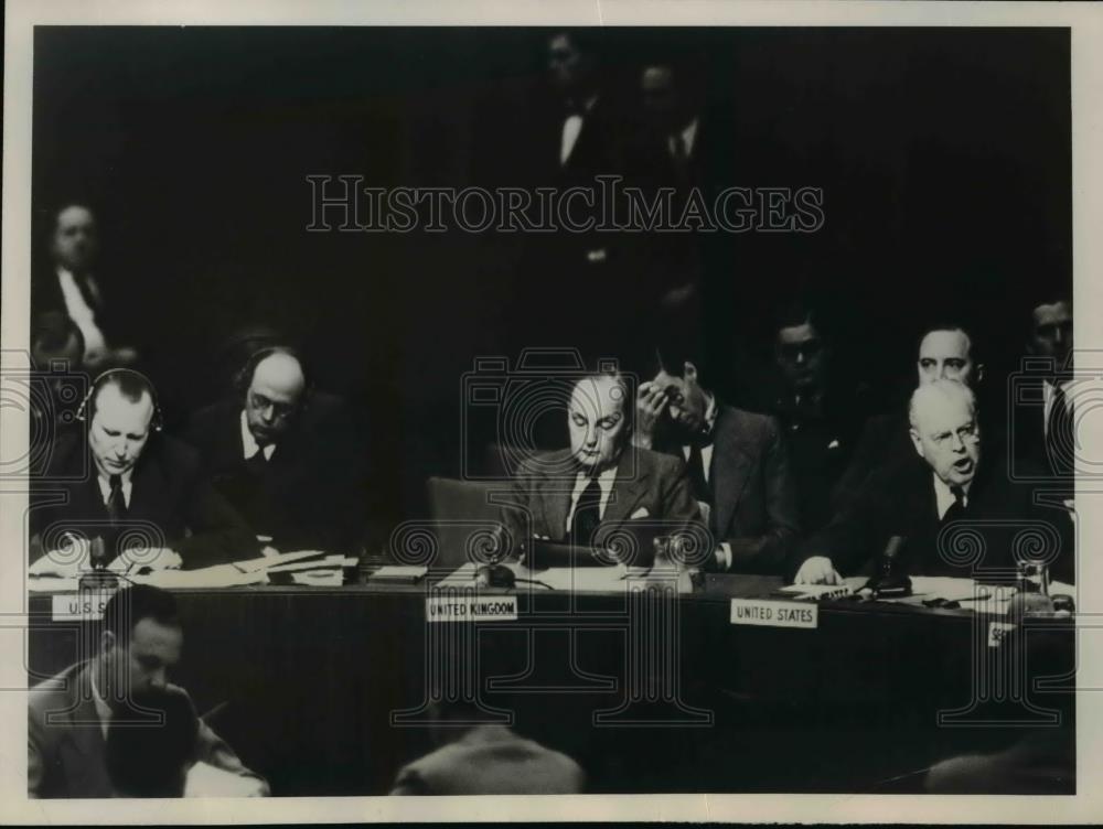 1950 Press Photo UN Security Council in NY US Warren Austin, USSR JAcob Malik - Historic Images