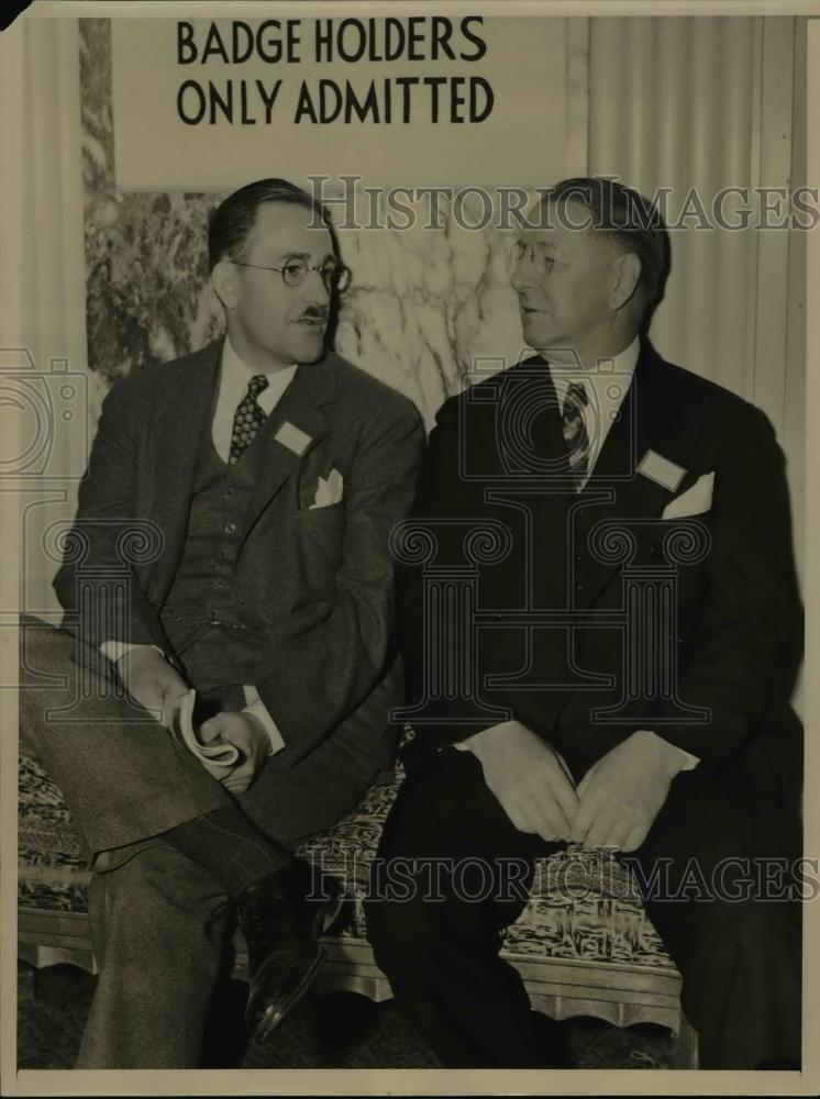 1936 Press Photo Col. Frank Knox of Chicago Daily News. with Milton S.Kimball. - Historic Images