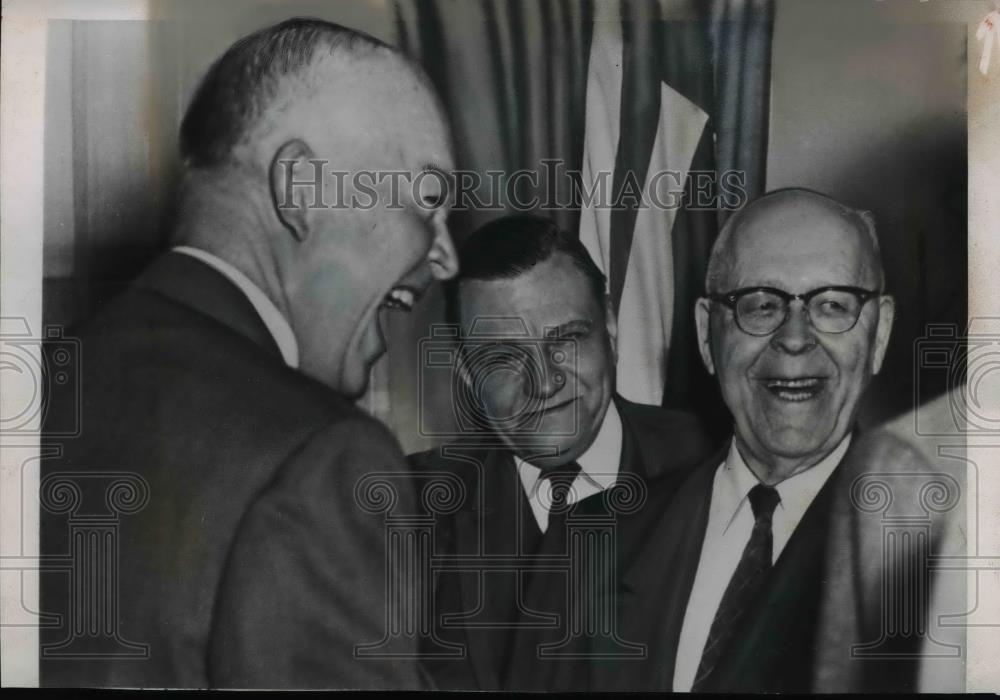 1954 Press Photo President Dwight Eisenhower, Reps Clifford Davis, Homer Augell - Historic Images