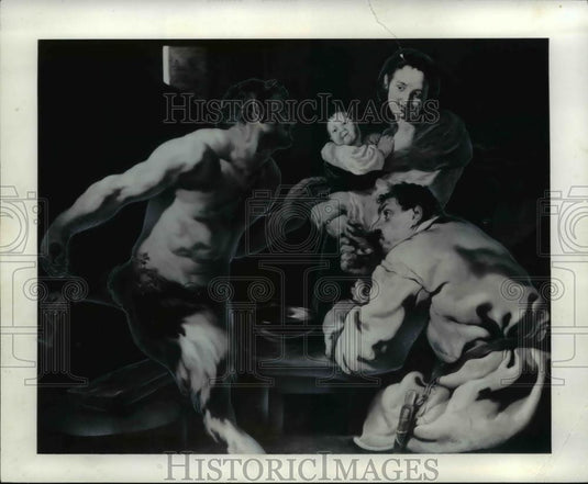 1975 Press Photo Johann Liss' Satyr and Peasant painting - cva97587 - Historic Images
