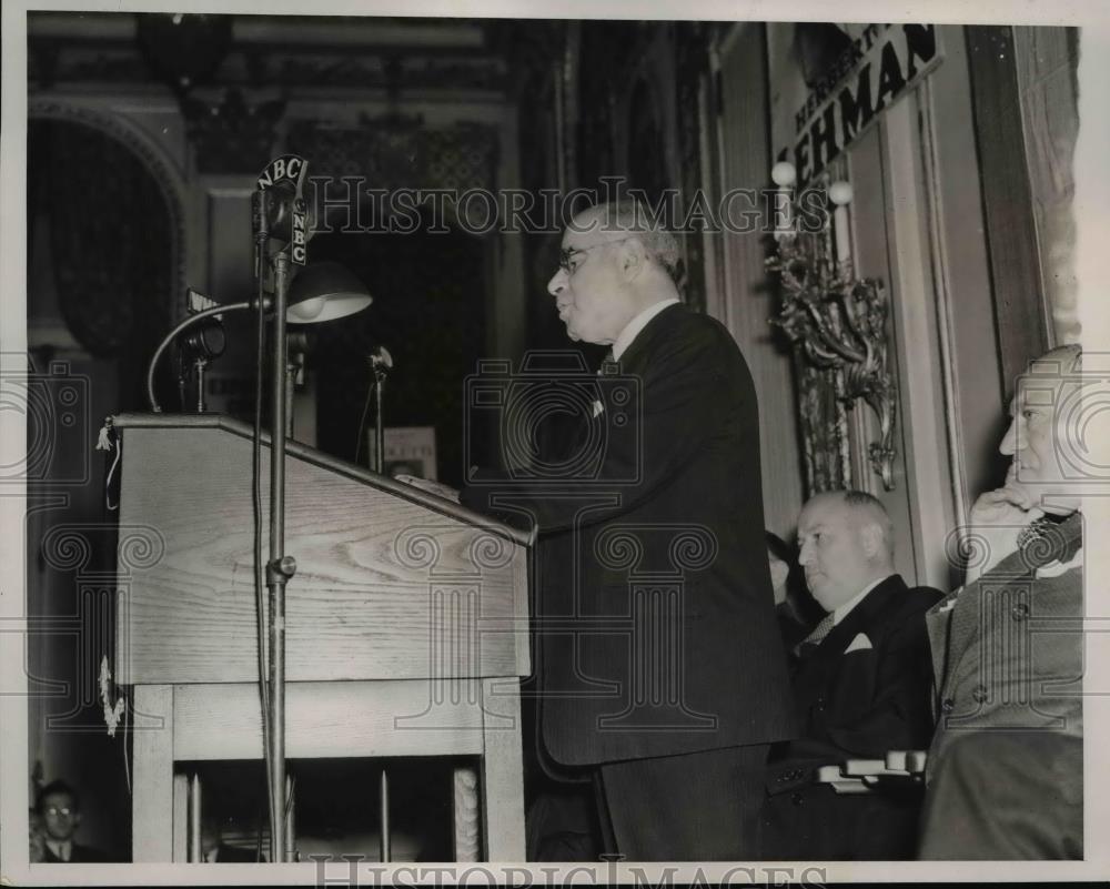 1938 Press Photo Governor Herbert H.Lehman of New York speaking - nee85724 - Historic Images